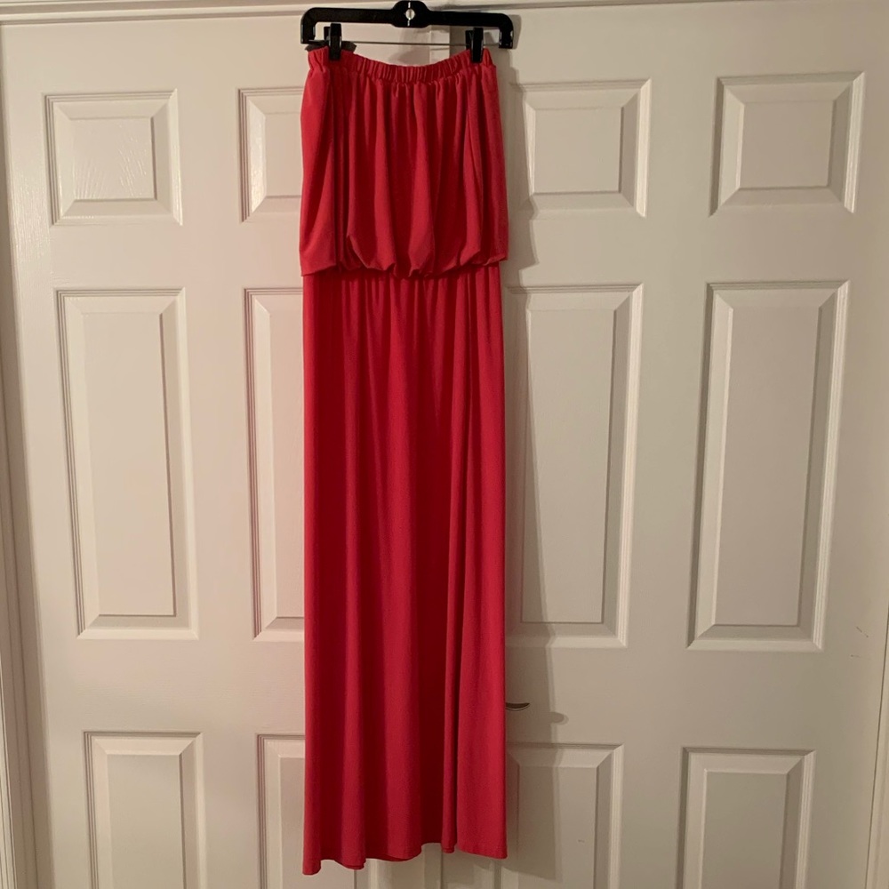 Pink Strapless Maxi Dress
